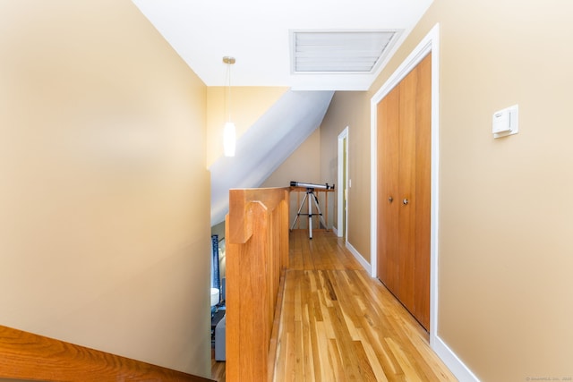 20 Roundhill Rd, Granby, CT 06035 - hall with an upstairs landing, light wood-type flooring, and baseboards