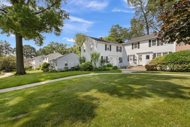407 Sylvan Knoll Rd, Stamford, CT 06902 - view of front of property with a front lawn, a chimney, and a residential view