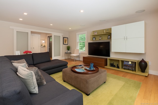 4 Berkeley Hl, Westport, CT 06880 - living room with light wood finished floors, recessed lighting, and baseboards