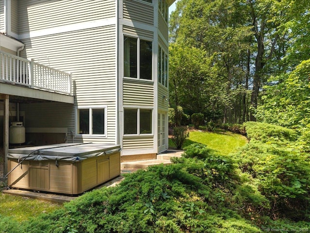 1 Mountaincrest Dr, Cheshire, CT 06410 - rear view of property with a hot tub and a balcony