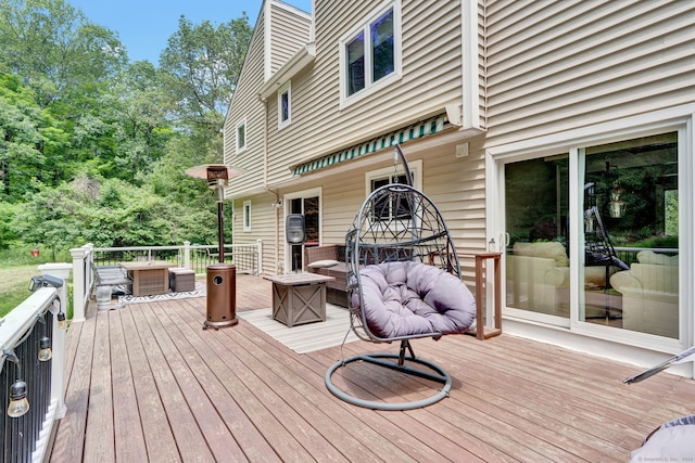 2 Pent Rd, Bloomfield, CT 06002 - wooden deck featuring a fire pit