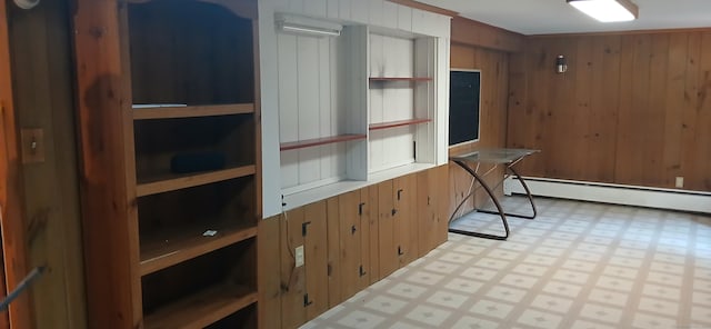 33 Bristol Dr, Canton, CT 06019 - unfurnished office featuring light flooring, a baseboard radiator, and wooden walls