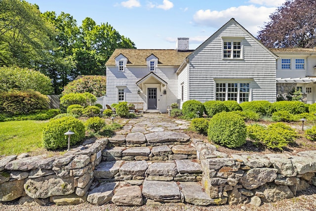 6 Over Rock Ln, Westport, CT 06880 - view of front of property featuring a chimney