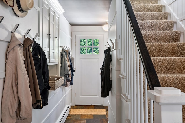 6 Over Rock Ln, Westport, CT 06880 - mudroom featuring dark stone finish floors