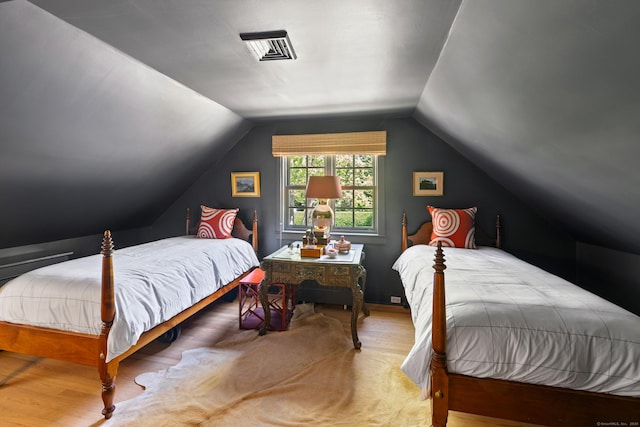 6 Over Rock Ln, Westport, CT 06880 - bedroom with wood finished floors and vaulted ceiling