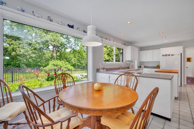 76 Farview Farm Rd, Redding, CT 06896 - dining area with light tile patterned floors and recessed lighting