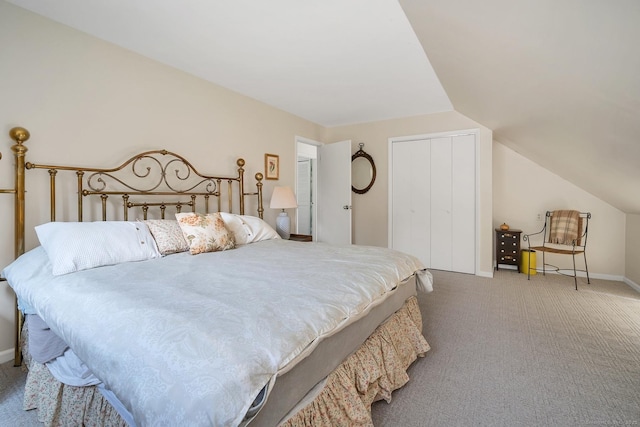 76 Farview Farm Rd, Redding, CT 06896 - carpeted bedroom with a closet and vaulted ceiling