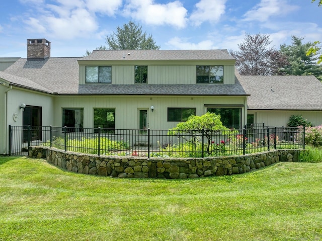 76 Farview Farm Rd, Redding, CT 06896 - rear view of house with roof with shingles, a chimney, and a patio