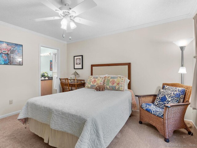 152 Hollyberry Rd, Bristol, CT 06010 - bedroom featuring carpet, crown molding, and a ceiling fan