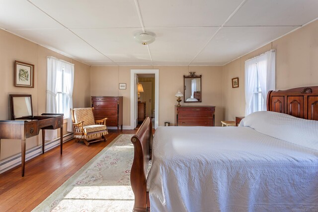 163 Lake Rd, Warren, CT 06754 - bedroom featuring hardwood / wood-style flooring and baseboard heating