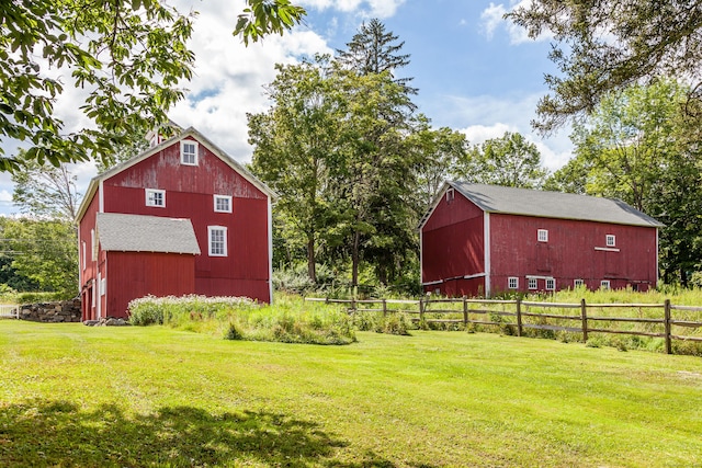 163 Lake Rd, Warren, CT 06754 - view of yard with a barn and an outbuilding