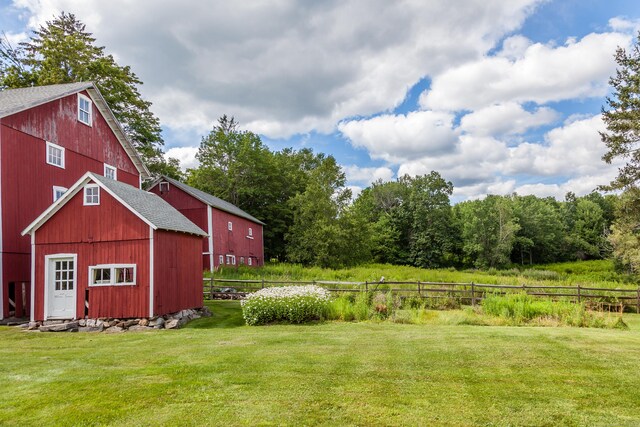 163 Lake Rd, Warren, CT 06754 - view of yard with a barn and an outbuilding