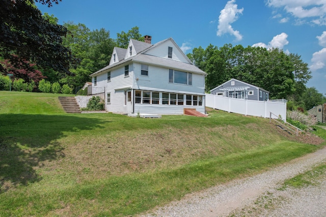 46 Bellamy Ln, Bethlehem, CT 06751 - back of house with a chimney