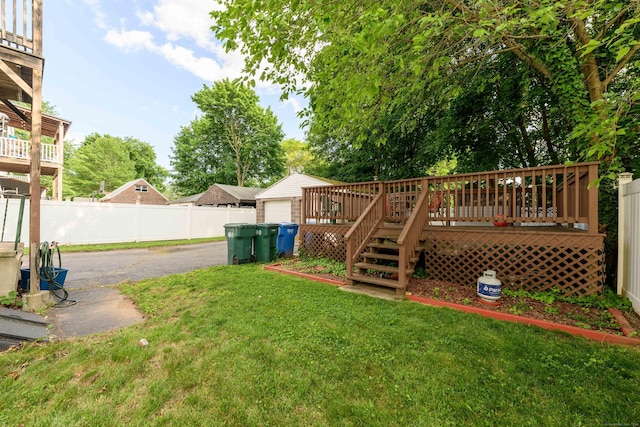 98 Gorham Ave, Hamden, CT 06514 - view of yard featuring a wooden deck