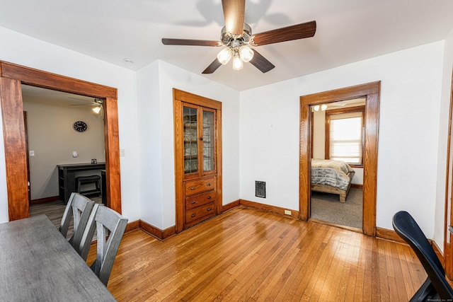 98 Gorham Ave, Hamden, CT 06514 - office space featuring baseboards, ceiling fan, and light wood-type flooring