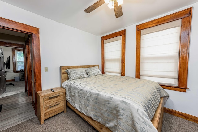98 Gorham Ave, Hamden, CT 06514 - bedroom with baseboards, carpet flooring, and ceiling fan