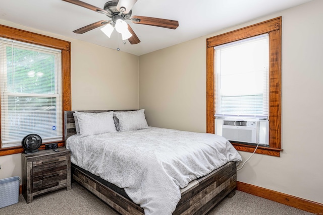 98 Gorham Ave, Hamden, CT 06514 - bedroom featuring light colored carpet, multiple windows, baseboards, and cooling unit