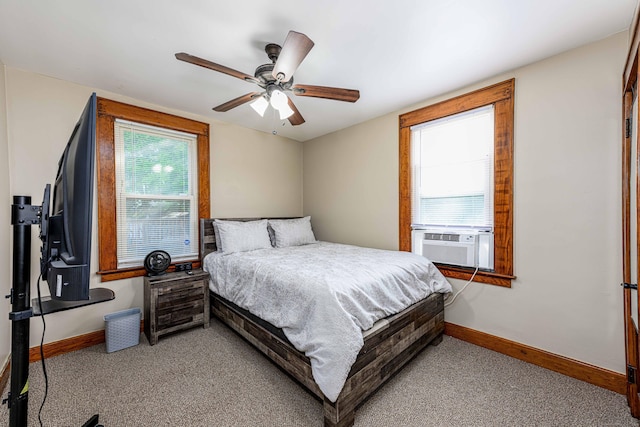 98 Gorham Ave, Hamden, CT 06514 - carpeted bedroom featuring baseboards, cooling unit, and a ceiling fan