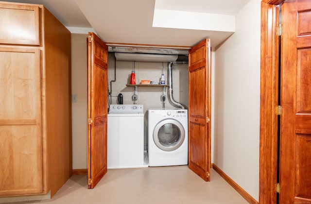 55 Mill Plain Rd Unit 6-3, Danbury, CT 06811 - laundry room featuring washing machine and dryer and baseboards