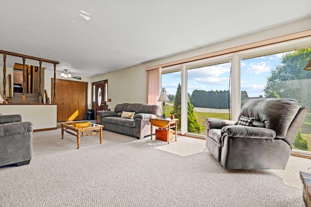 2 Marion Ln, Canterbury, CT 06331 - living room featuring carpet floors and a textured ceiling