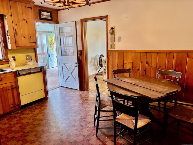 56 Clapboard Ridge Rd, Danbury, CT 06811 - dining area featuring a wainscoted wall