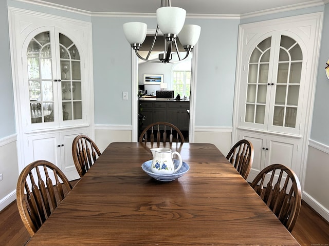 19 Orchard Ln, New Canaan, CT 06840 - dining room featuring a chandelier and ornamental molding