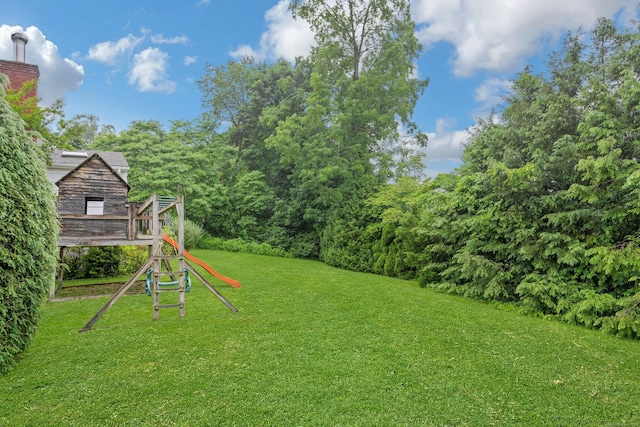 19 Orchard Ln, New Canaan, CT 06840 - view of grassy yard with a playground