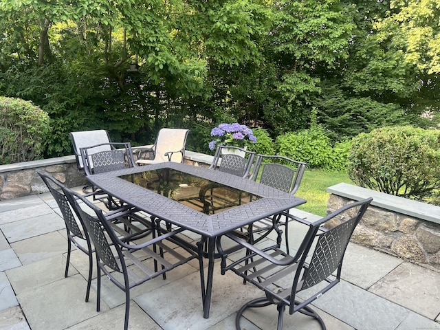 19 Orchard Ln, New Canaan, CT 06840 - view of patio / terrace with outdoor dining area