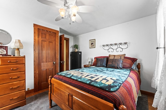 72 Westminster St, Hamden, CT 06518 - bedroom featuring dark wood-type flooring, baseboards, and a ceiling fan