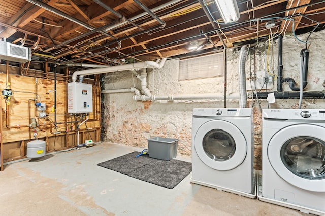 72 Westminster St, Hamden, CT 06518 - washroom featuring water heater and separate washer and dryer