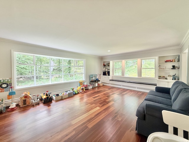 51 Boulder Brook Dr, Stamford, CT 06903 - living area featuring ornamental molding and wood finished floors