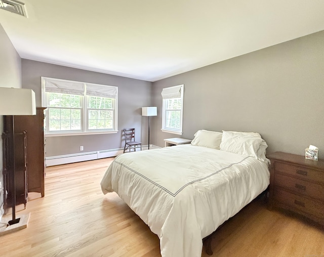 51 Boulder Brook Dr, Stamford, CT 06903 - bedroom with light wood-type flooring and a baseboard radiator