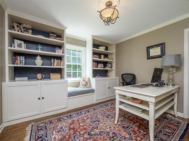 111 Washington Post Dr, Wilton, CT 06897 - office featuring crown molding, wood finished floors, and baseboards