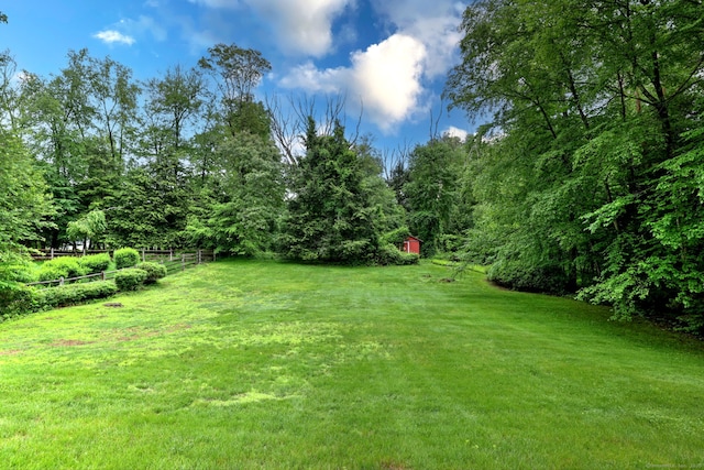 202 Mountain Rd, Cheshire, CT 06410 - view of yard with an outdoor structure and a wooded view