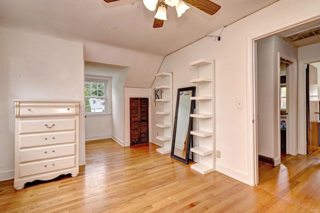 202 Mountain Rd, Cheshire, CT 06410 - unfurnished bedroom with light wood-style flooring, baseboards, and ceiling fan
