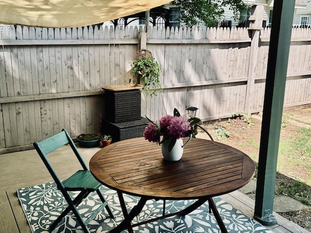 28 1st St, Madison, CT 06443 - view of patio / terrace featuring a wooden deck and outdoor dining space