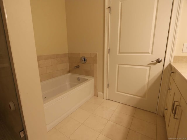 144 E Ave Apt B106, Norwalk, CT 06851 - full bath with vanity, a garden tub, and tile patterned floors