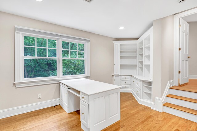 4 Lyons Plain Rd, Weston, CT 06883 - unfurnished office with light wood-style flooring, healthy amount of natural light, and recessed lighting