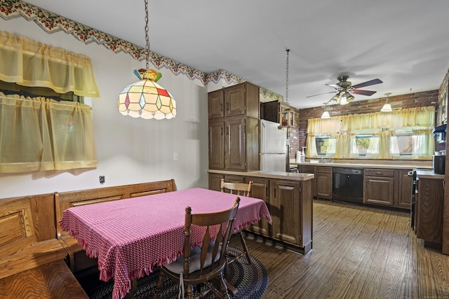 337 Woodbine Rd, Stamford, CT 06903 - dining area featuring ceiling fan and wood finished floors