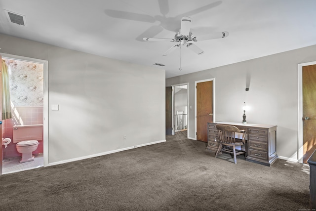 337 Woodbine Rd, Stamford, CT 06903 - office with a ceiling fan, carpet flooring, and baseboards