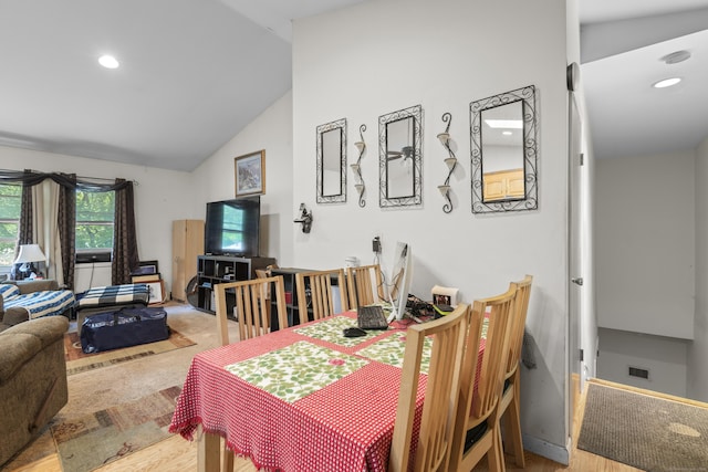 337 Woodbine Rd, Stamford, CT 06903 - dining room with recessed lighting and high vaulted ceiling