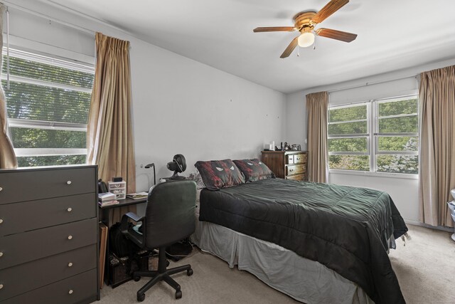337 Woodbine Rd, Stamford, CT 06903 - bedroom featuring light colored carpet, a ceiling fan, and a desk
