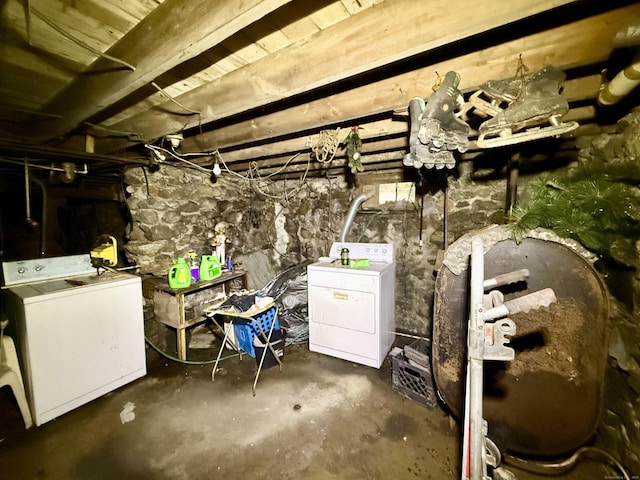 70 E Hill Rd, Canton, CT 06019 - unfinished basement with washer and clothes dryer