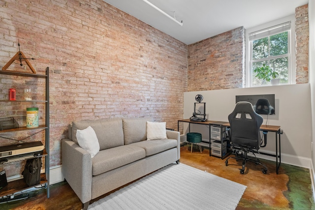 43 Chestnut St Unit 60, New Haven, CT 06511 - office space with brick wall, finished concrete flooring, and baseboards