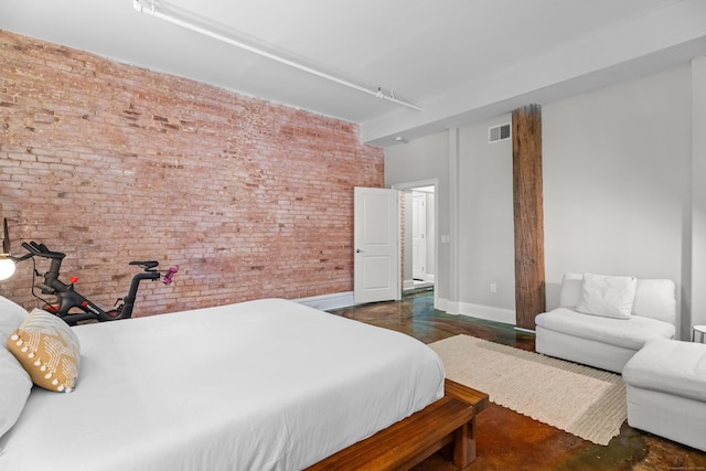 43 Chestnut St Unit 60, New Haven, CT 06511 - bedroom with brick wall and baseboards