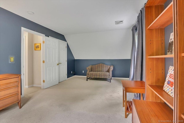 19 Oak Leaf Cir, Coventry, CT 06238 - sitting room featuring vaulted ceiling, carpet floors, and baseboards