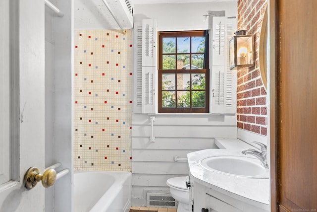 54 Briarwood Rd, Newington, CT 06111 - full bathroom featuring vanity, toilet, shower / washtub combination, and tile patterned floors