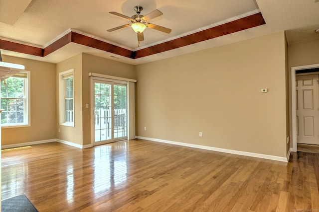 35 Todd St Unit 204, Hamden, CT 06518 - empty room with a raised ceiling, healthy amount of natural light, light wood-style flooring, baseboards, and crown molding