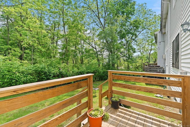 122 W Main St Apt E, Stafford, CT 06076 - view of wooden deck