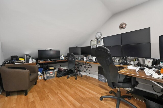 15 Oakledge Cir, Norwalk, CT 06854 - home office with light wood-type flooring and lofted ceiling